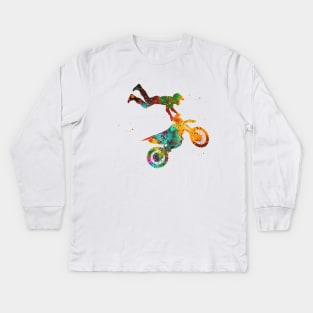 Motocross Dirt Bike Kids Long Sleeve T-Shirt